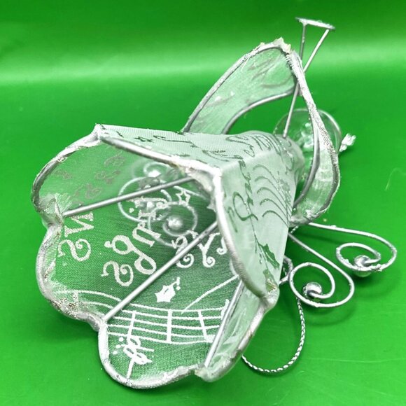 VTG Satin Ball Mesh Heart Star Angel Ornament Set/4 Gold Silver Tassel Beaded - Picture 10 of 10